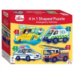 Other Junior Jigsaw 4 In 1 Shaped Puzzles Emergency Vehicles