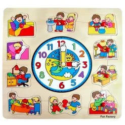 Other Puzzle Clock With Children Wood