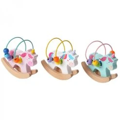 Other Wooden Unicorn Bead Maze With Rocking Base